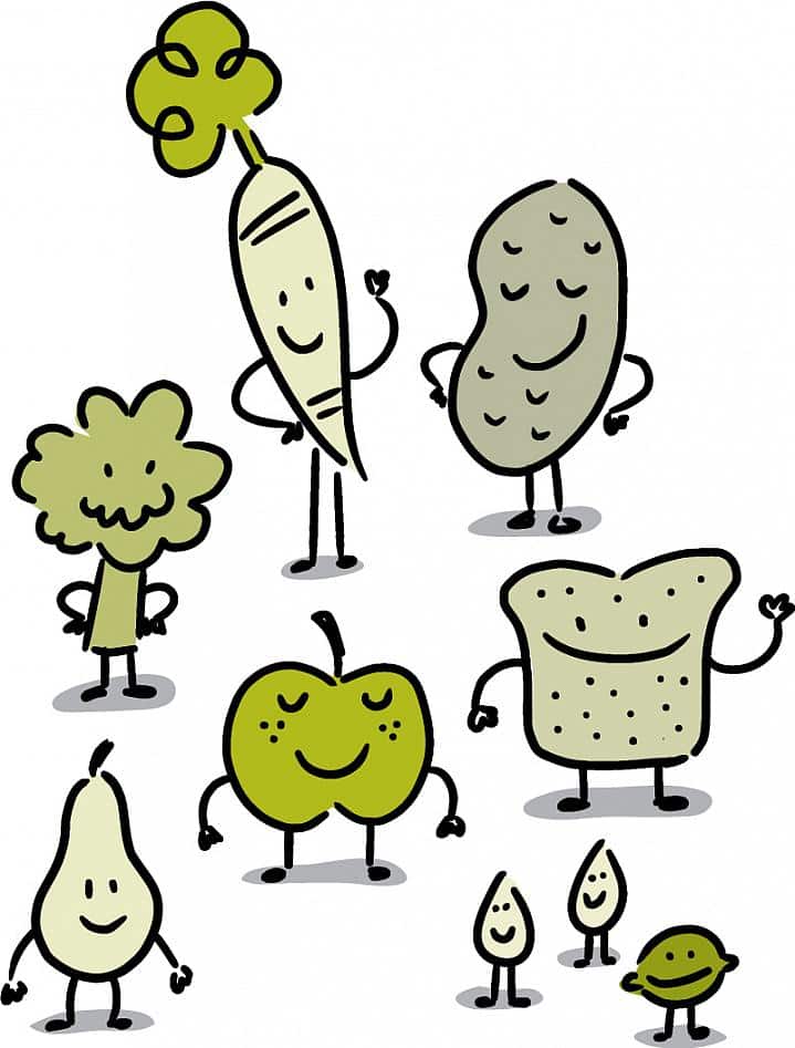 Rough Up Your Diet Fit More Fiber Into Your Day 2 Illustration happy food 1