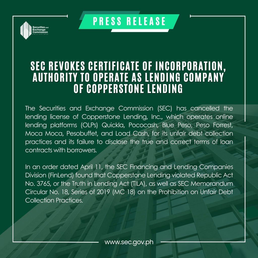 SEC Cancels Copperstone Lending's License: Unfair Practices Exposed 16 SEC revoke copperstone