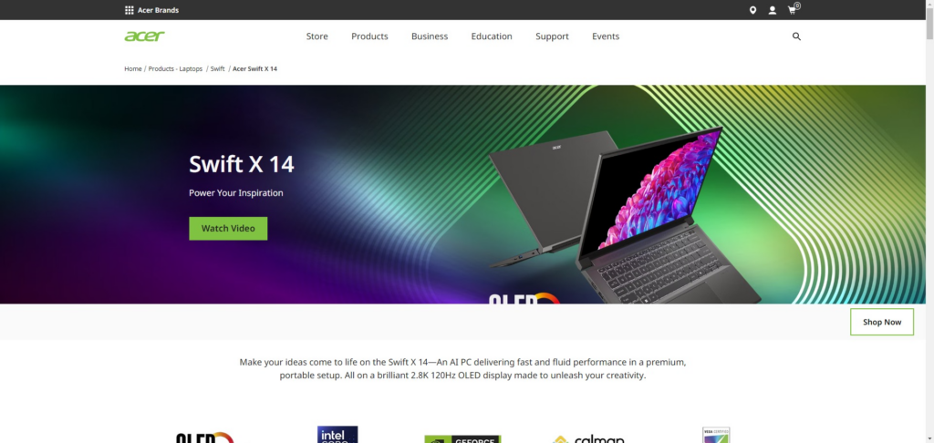Acer Swift X 14 (2024) Features and Review 2 Acer Swift X 14 AI PC for Creation Acer Philippines