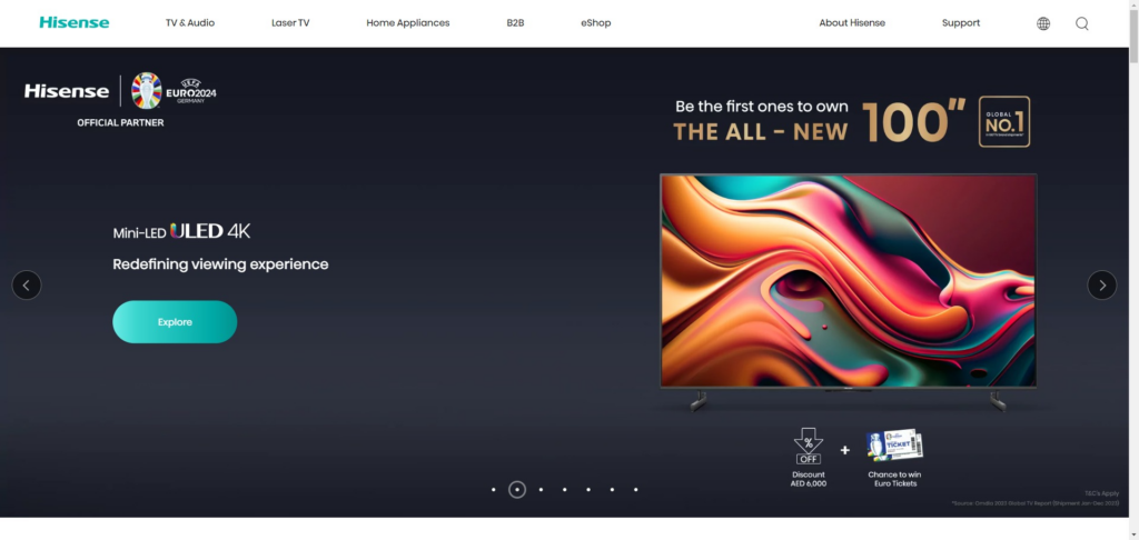 Hisense TV Ranked No. 2 Globally in Q1 2024 2 Hisense TV Ranked No. 2 Globally in Q1 2024