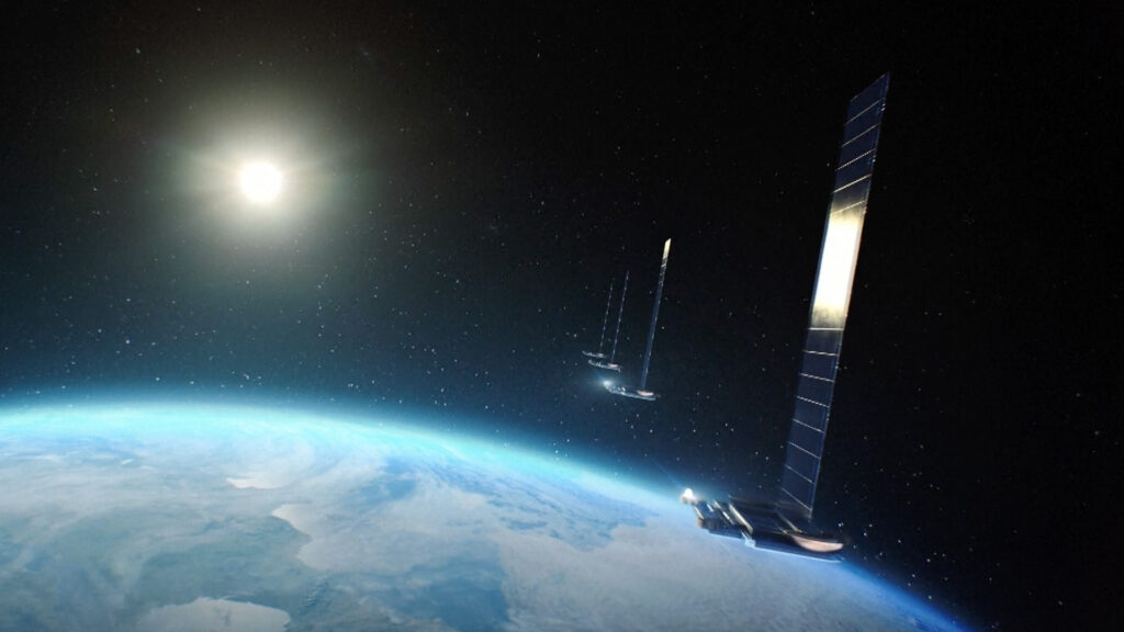 China’s Satellite Internet Ambitions Soar 2 Satellite Internet Artist's illustration of Chinese Qianfan internet satellites in orbit. (Image credit: CCTV)